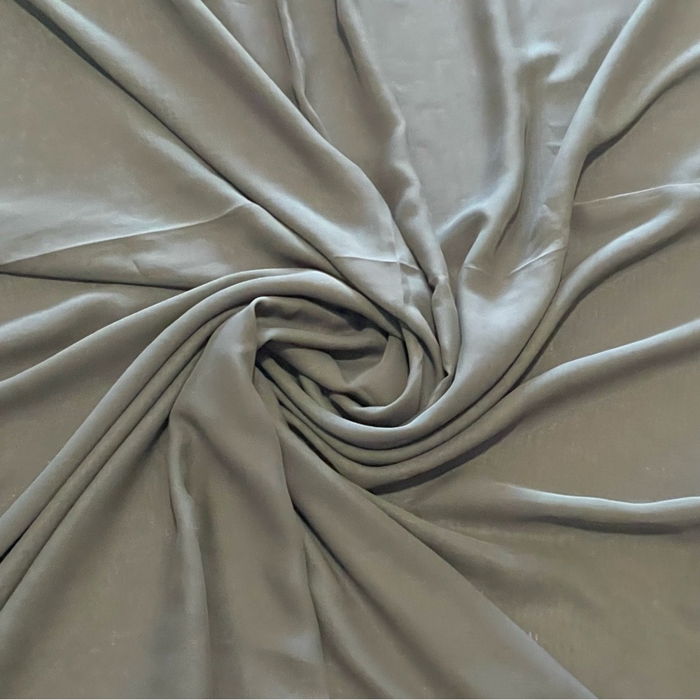 Elegant Olive Green Solid Poly Print Chiffon Shee… - image 1